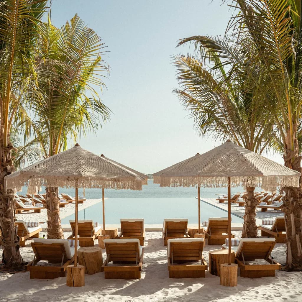 Palm trees, parasols and sea views at KYMA Beach Dubai